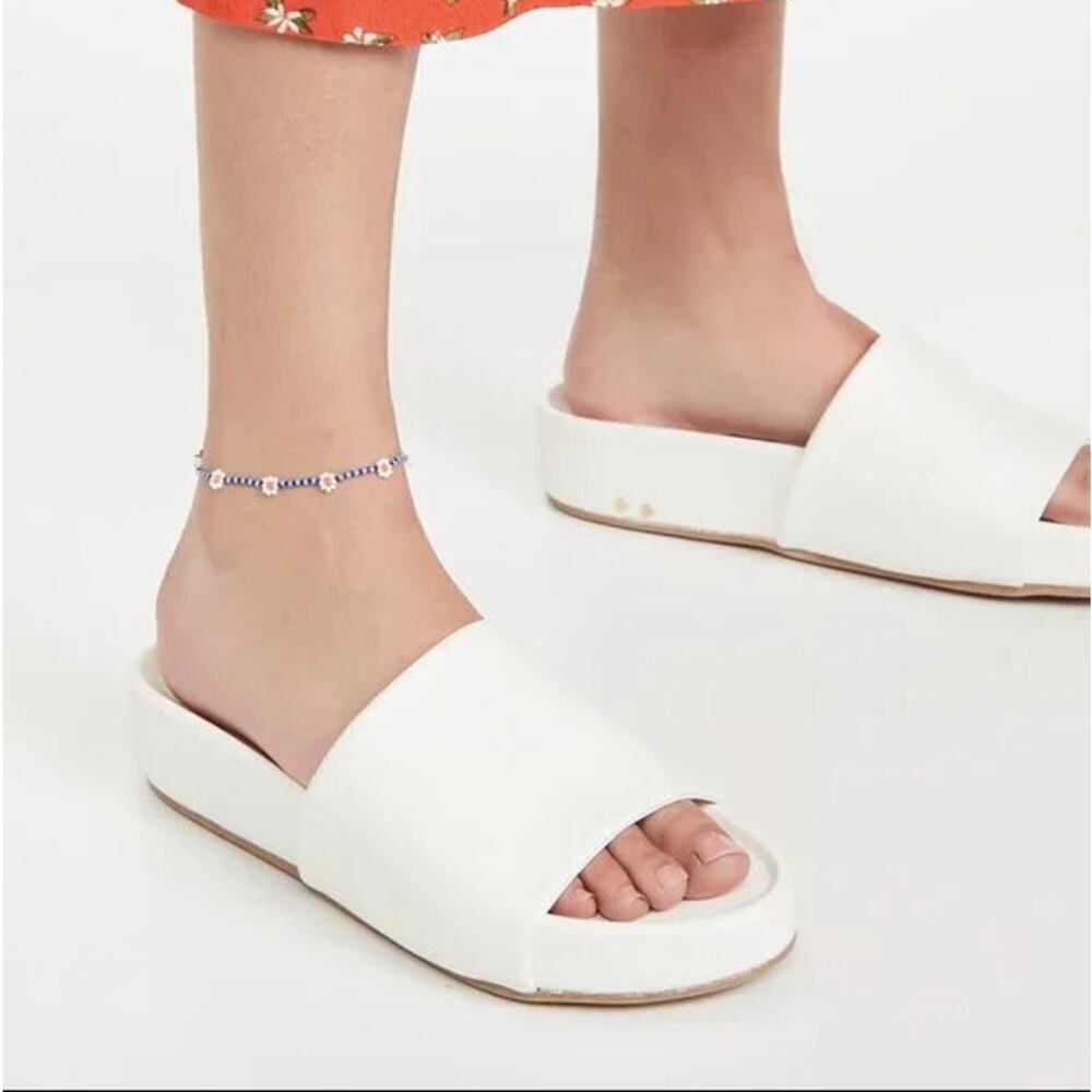 Beek Pelican Platform Slide White Sandal Size 9